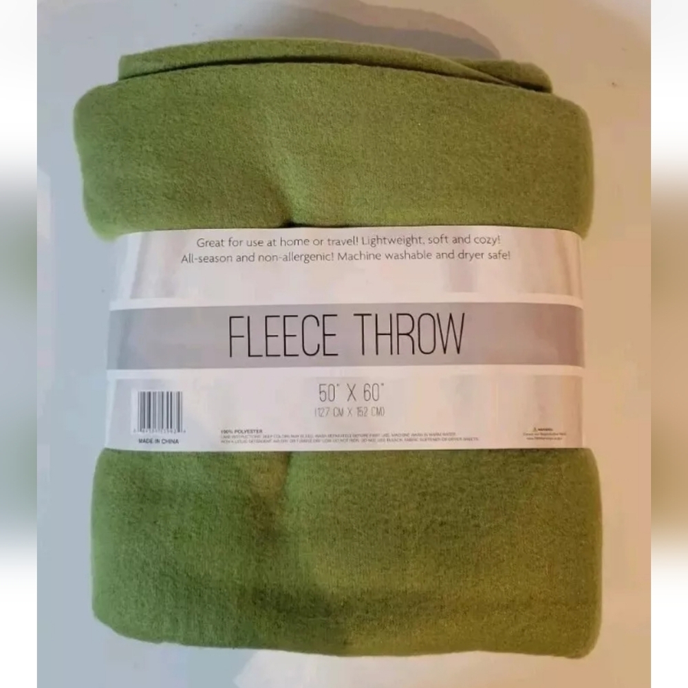 Fleece Throw Green Camo 50X60 Inch Polyester
